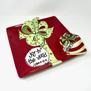 Carla Grogan by Burton and Burton Large Joy to the World Chip and Dip Platter